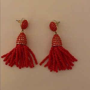 Red BaubleBar beaded tassel earrings